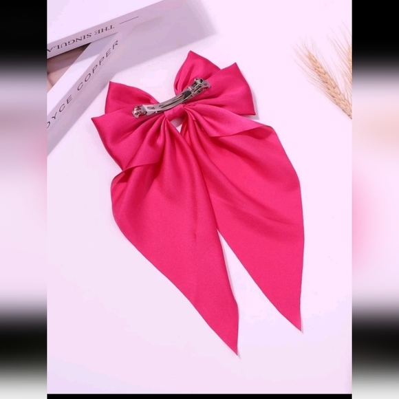 Women's Bowknot Hair Clip With Spring 7" x 11" Hot Pink - Picture 3 of 3